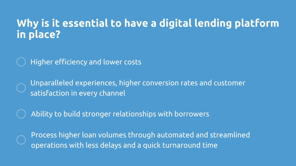 list of essential criteria to have a digital lending platform